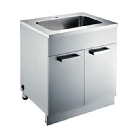 Stainless Steel Sink Base Cabinet w/ Built In Garbage Can